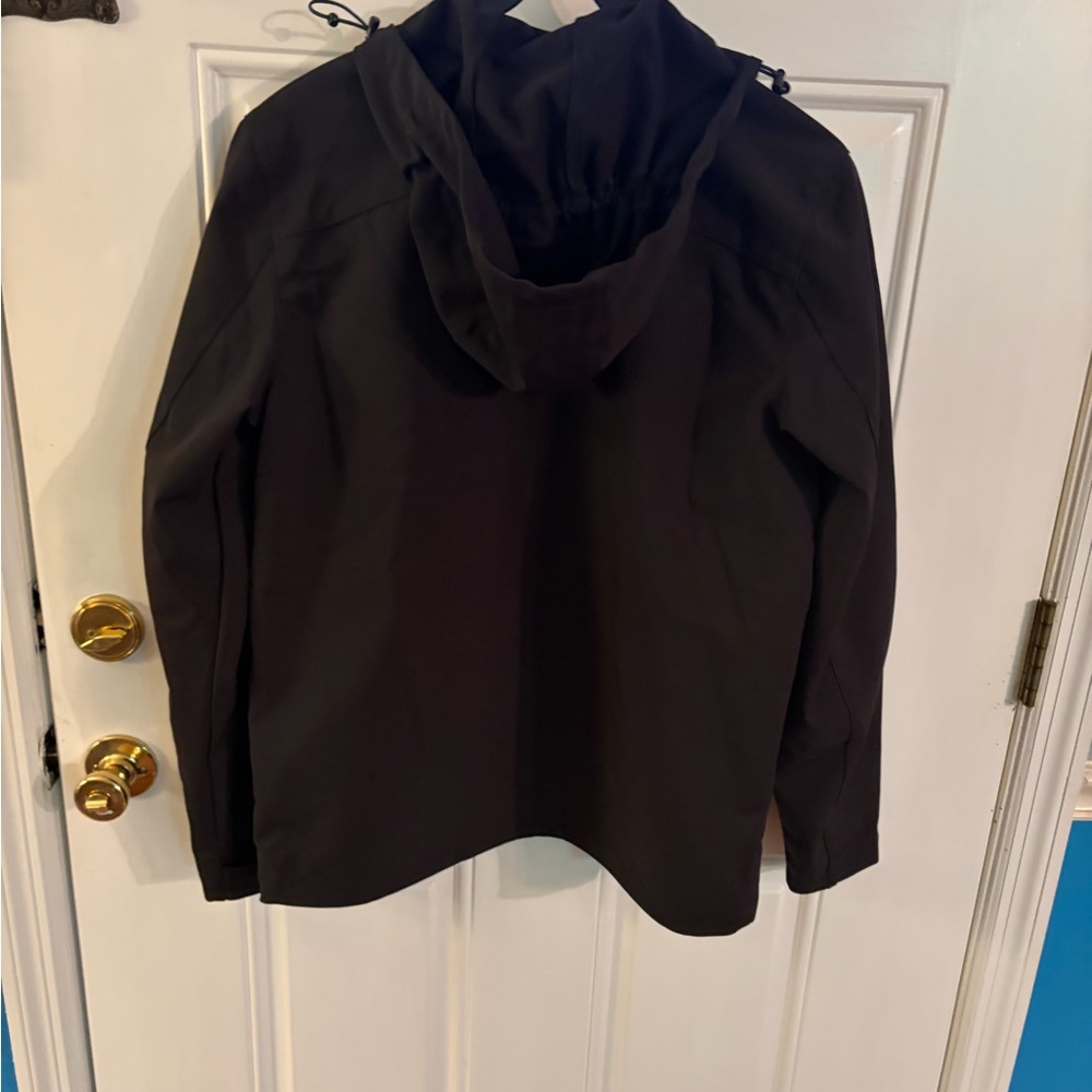 Xersion Black Jacket with Blue Trim and Hoodie.